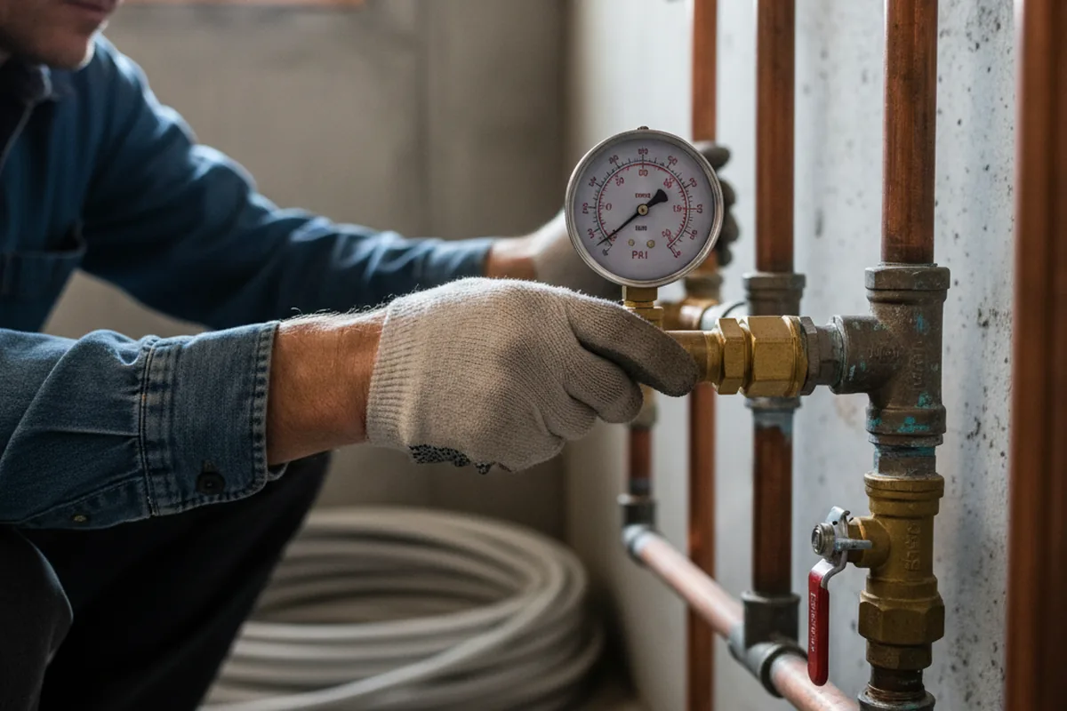 Pressure testing a repaired line during Water Line Repair in Moultrie